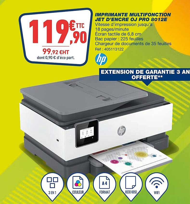 imprimante multifonction jet d'encre oj pro 8012e hp