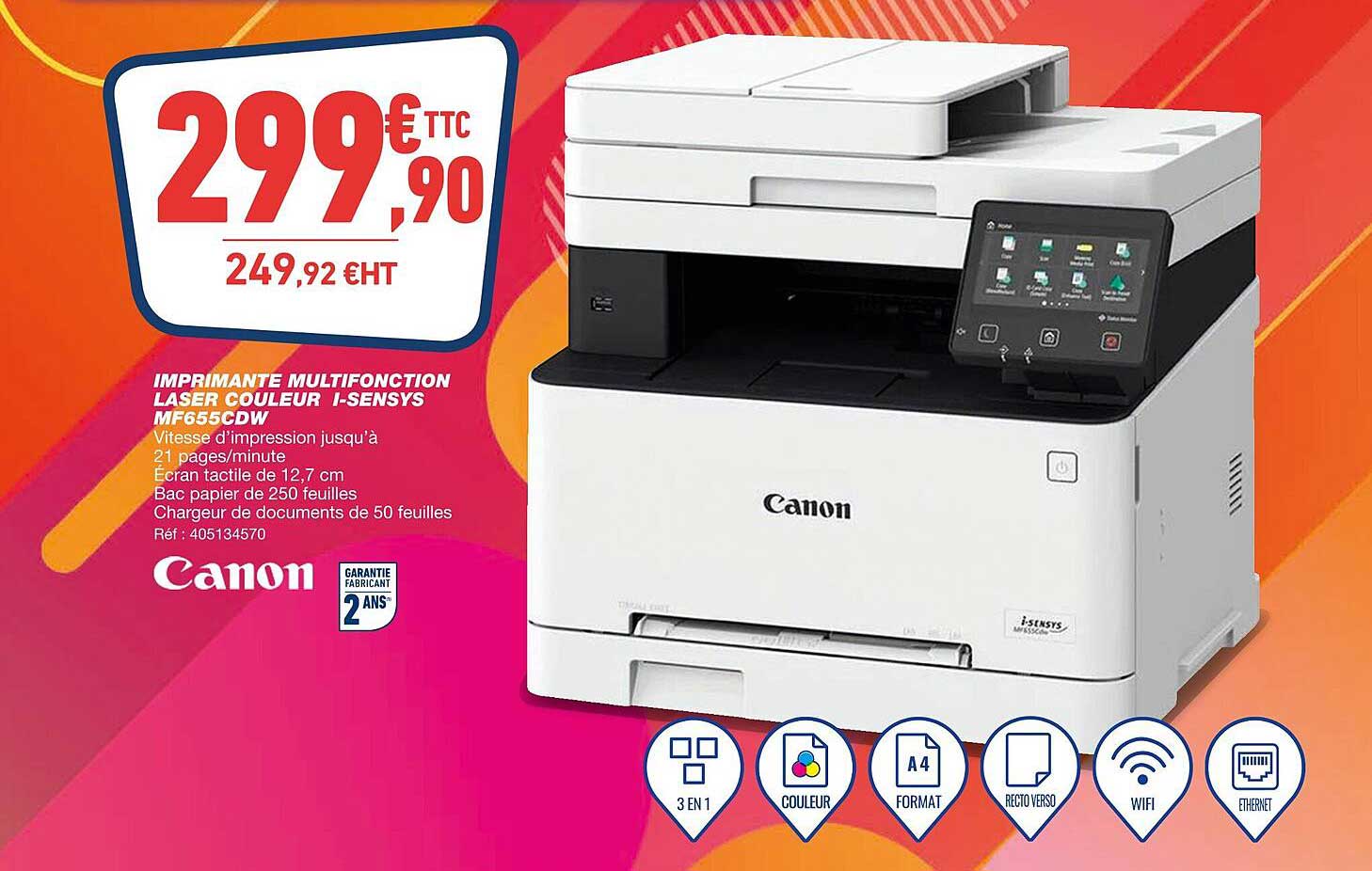 imprimante multifonction laser couleur j-sensys mf655cdw canon