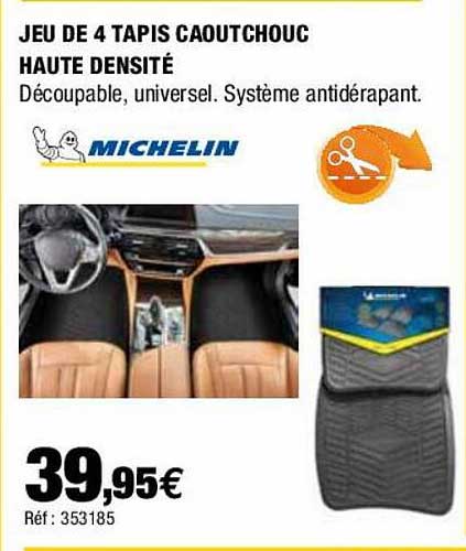 jeu de 4 tapis caoutchouc haute densité michelin