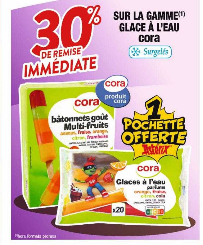 la gamme glace à l'eau cora