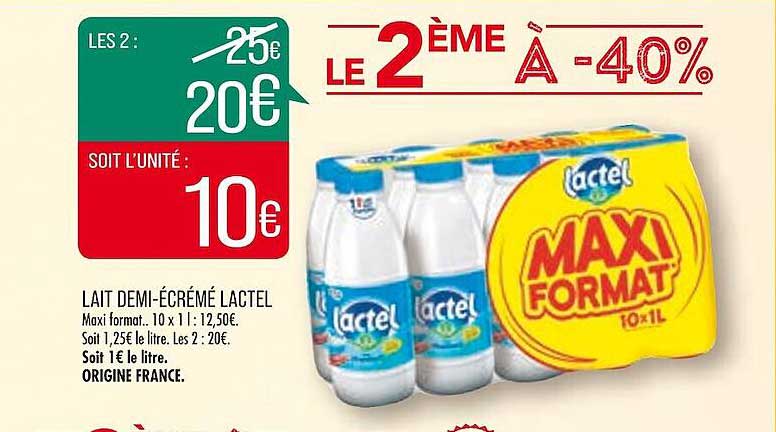 lait demi-écrémé lactel