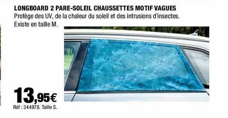 longboard 2 pare-soleil chaussettes motif vagues