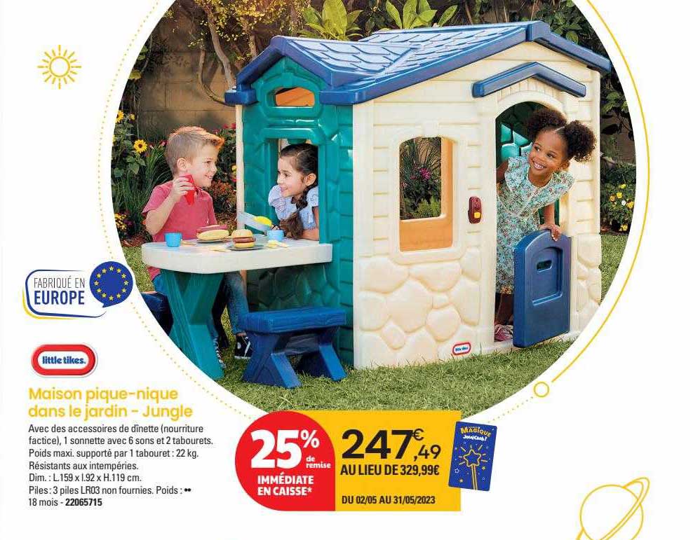 maison pique-nique dans le jardin - jungle little tikes