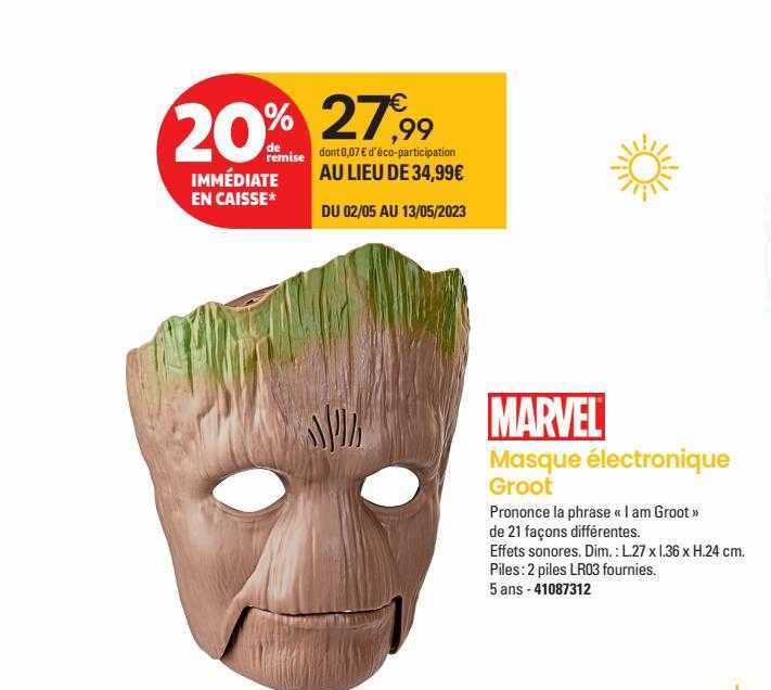 Masque électronique Groot Marvel