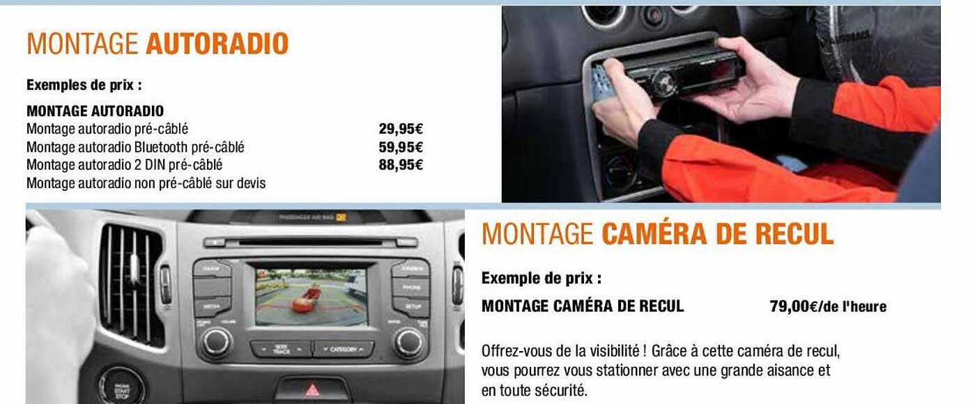 montage autoradio, montage caméra de recul