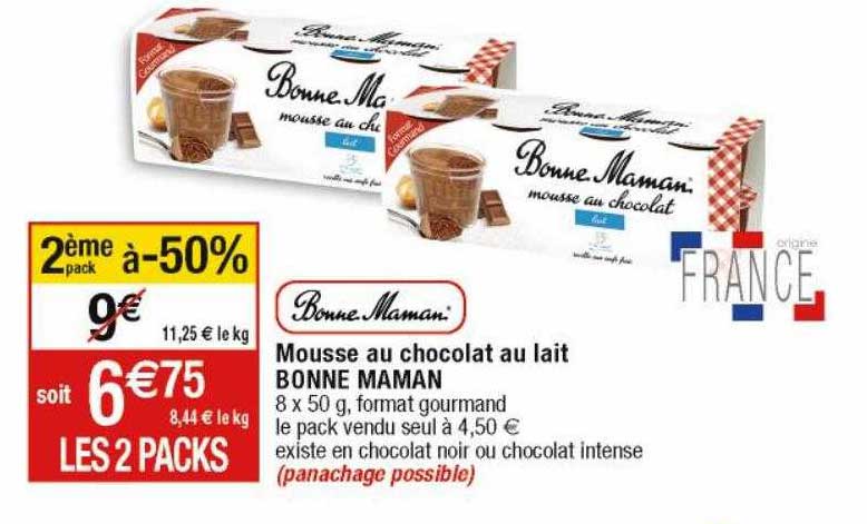 mousse au chocolat au lait bonne maman
