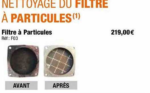 nettoyage du filtre à particules