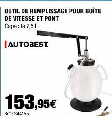 outil de remplissage pour boîte de vitesse et pont autobest