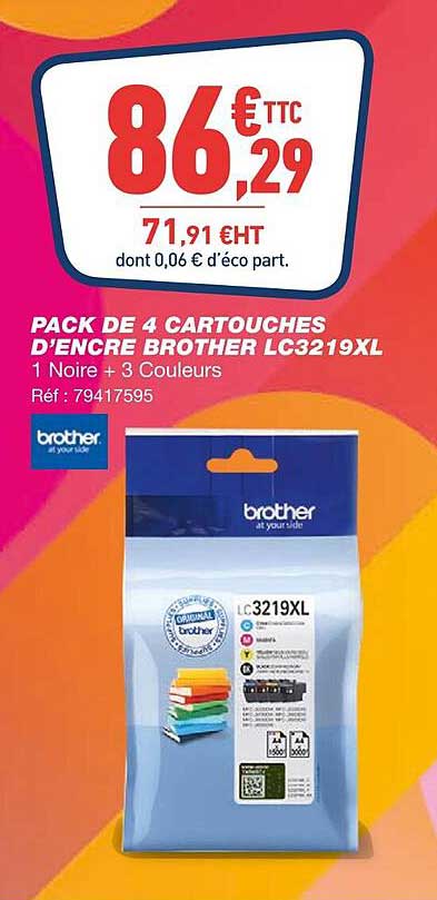 Pack De 4 Cartouches D'encre Brother Lc3219xl