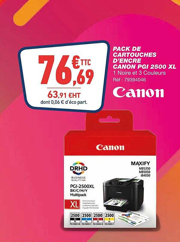 pack de cartouches d'encre canon pgi 2500 xl