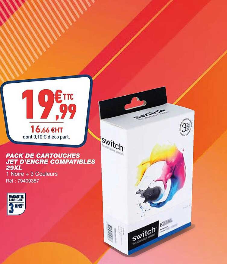 pack de cartouches jet d'encre compatibles 29xl