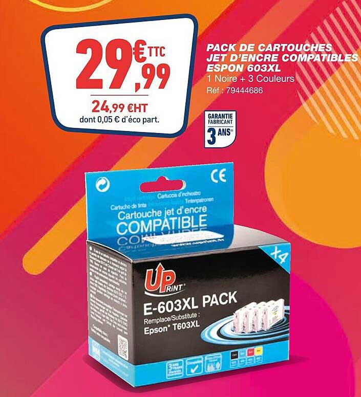 pack de cartouches jet d'encre compatibles epson 603xl