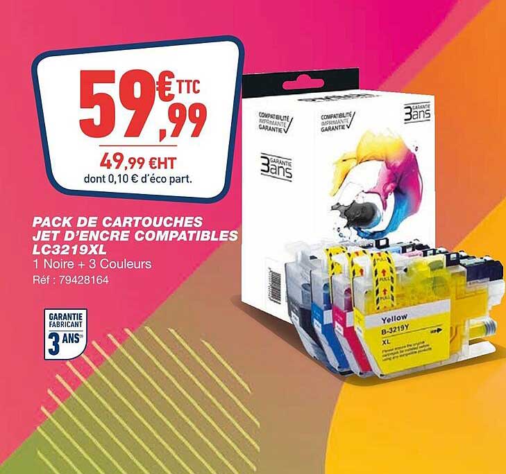 pack de cartouches jet d'encre compatibles lc3219xl