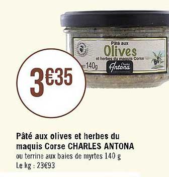 pâté aux olives et herbes du maquis corse charles antona