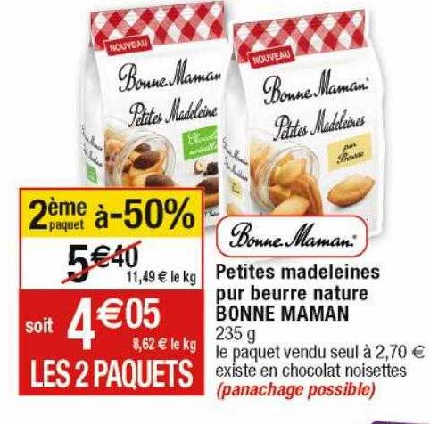 petites madeleines pur beurre nature bonne maman