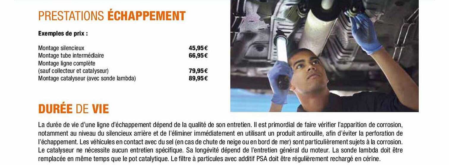 prestations échappement