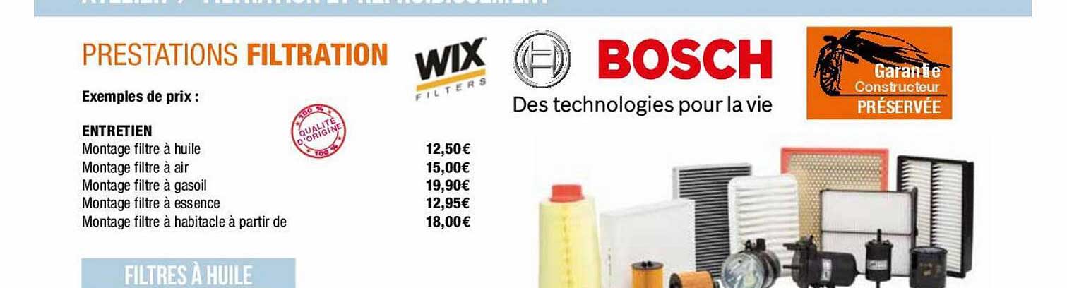 prestations filtration bosch