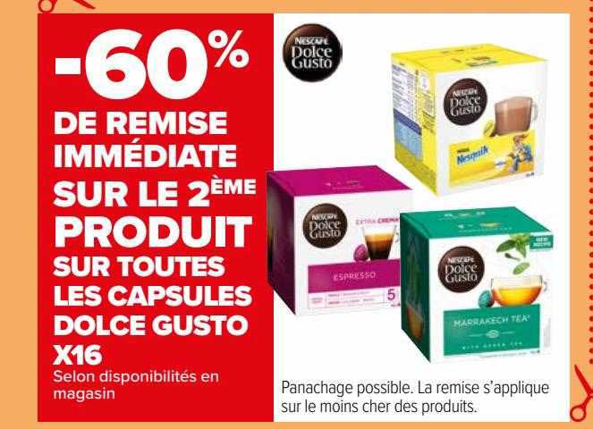produits sur toutes les capsules dolce gusto x16