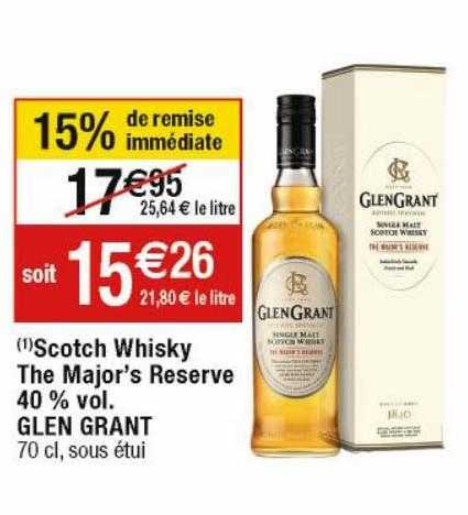 scotch whisky the major's reserve 40% vol. glen grant