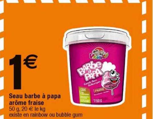 seau barbe à papa arôme fraise