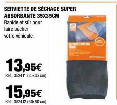 Serviette De Séchage Super Absorbante 35 X 35 Cm