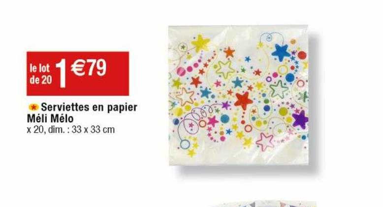 serviettes en papier méli mélo