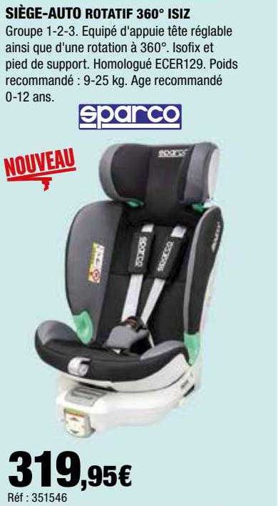 siège-auto rotatif 360° isiz sparco