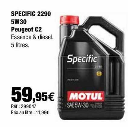 specific 2290 5w30 peugeot c2 motul