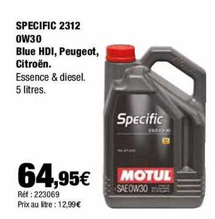 specific 2312 0w30 blue hdi, peugeot, citroën motul