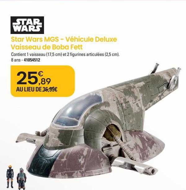 star wars mgs - véhicule deluxe vaisseau de boba fett