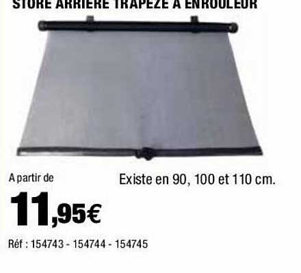 store arrière trapèze à enrouleur