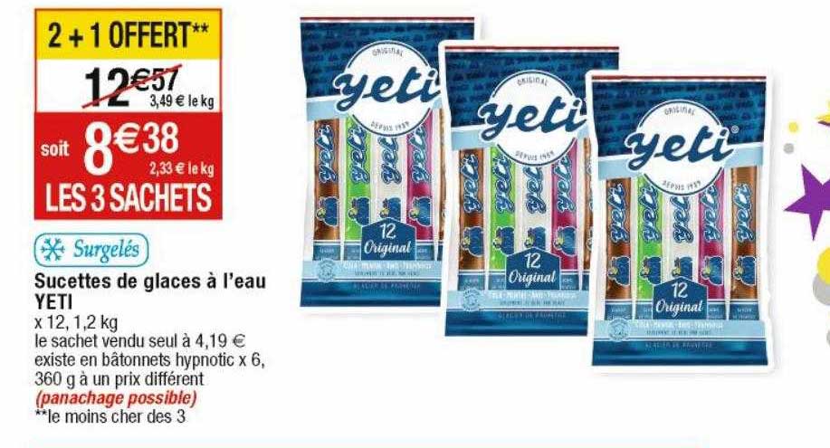 Sucettes De Glaces à L'eau Yeti