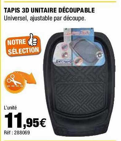 tapis 3d unitaire découpable