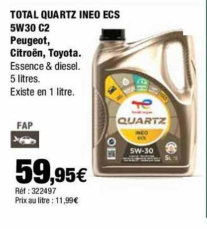 total quartz ineo ecs 5w30 c2 peugeot, citroën, toyota