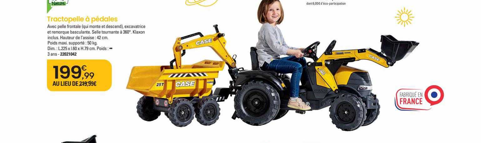tractopelle à pédales