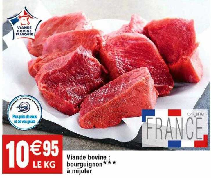 Viande Bovine : Bourguignon*** à Mijoter