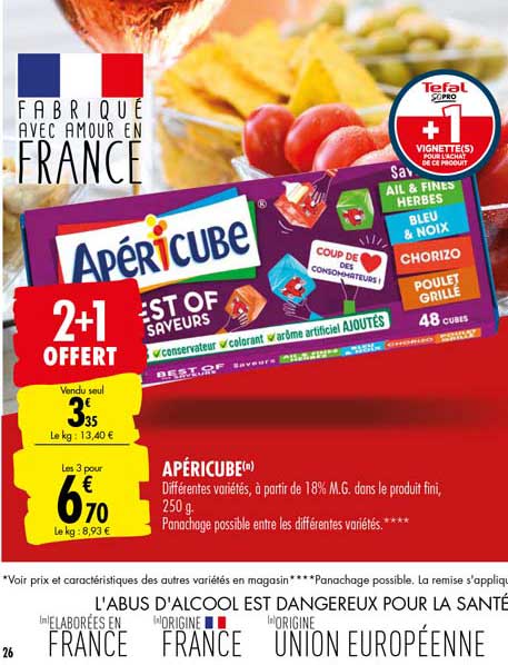 Apéricube 2+1 Offert