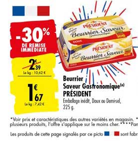Beurrier Saveur Gastronomique Président -30% De Remise Immédiate