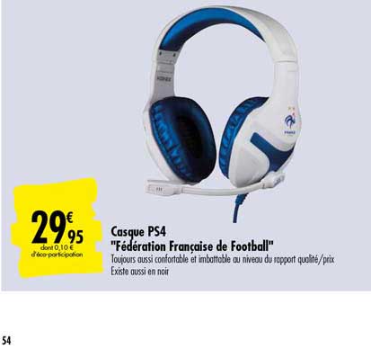 casque ps4 fédération française de football