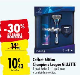 coffret edition champions league gillette -30% de remise immédiate
