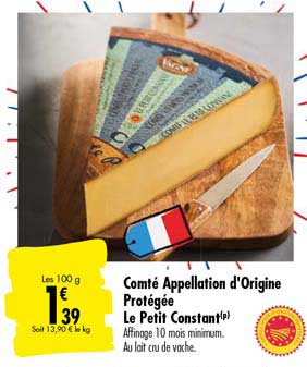 comté appellation d'origine protégée le petit constant