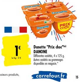 danette prix choc danone