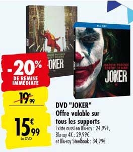 Dvd Joker Offre Valable Sur Tous Les Supports -20% De Remise Immédiate