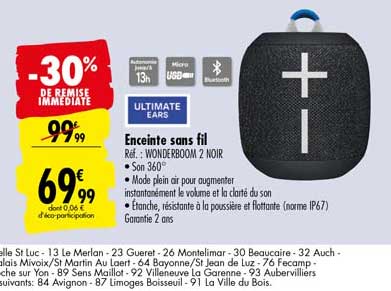 enceinte sans fil ultimate ears -30% de remise immédiate