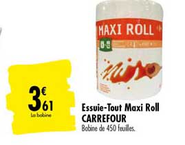 essuie tout maxi roll carrefour