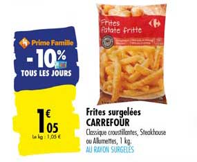 frites surgelées carrefour -10% tous les jours