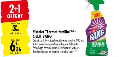 pistolet format familial cillit bang 2+1 offert