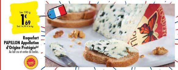 roquefort papillon appellation d'origine protégée