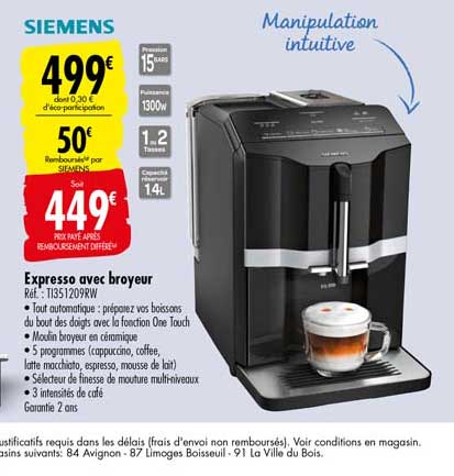 Siemens Expresso Avec Broyeur