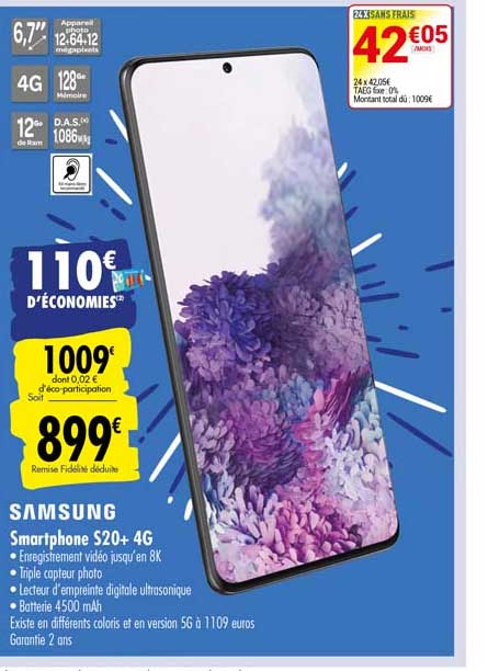 smartphone s20+ 4g samsung